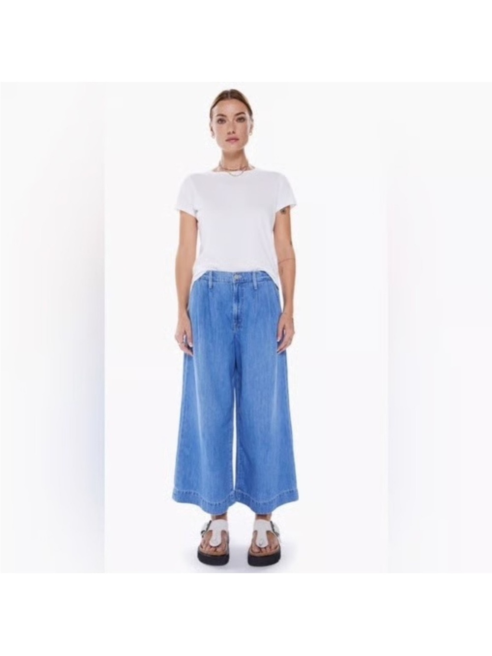 Mother High-Waisted Pouty Prep Ankle Jeans Wide Leg Denim size 30